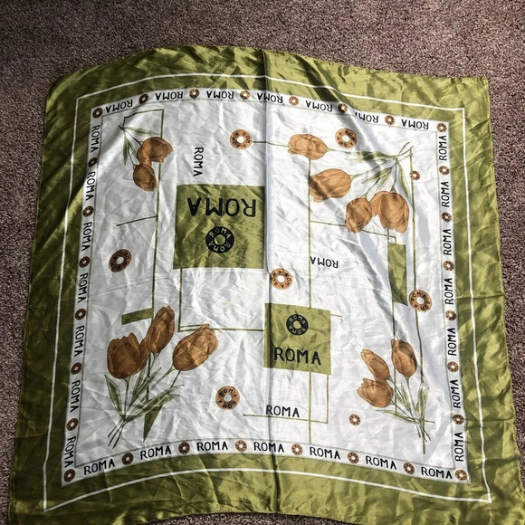 Roma Green and White Floral Scarf - Picture 1 of 3